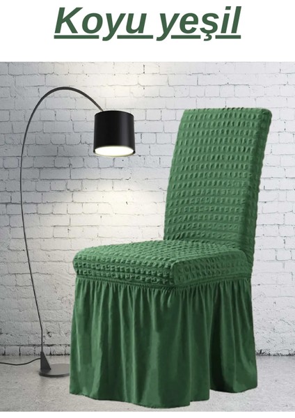 1Adet Bürümcük Sandalye Kılıfı. Likralı Etekli Lastikli Yıkanabilir Sandalye Örtüsü.