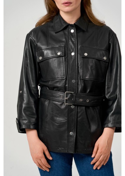 Gömlek Model Turvakar Kol Kadın Deri Ceket fiyatları