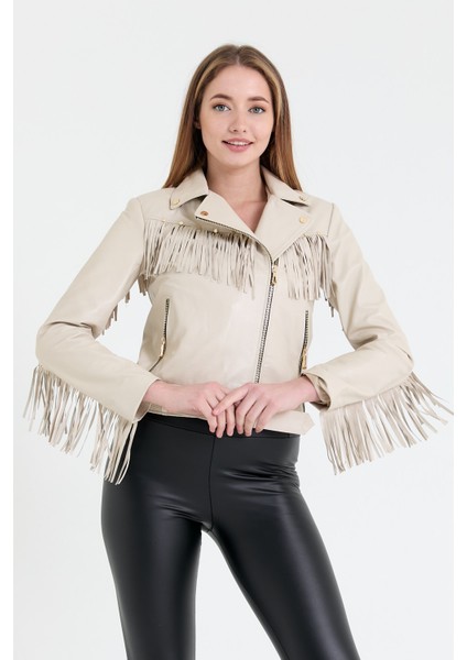 Püsküllü Kadın Deri Ceket fiyatları