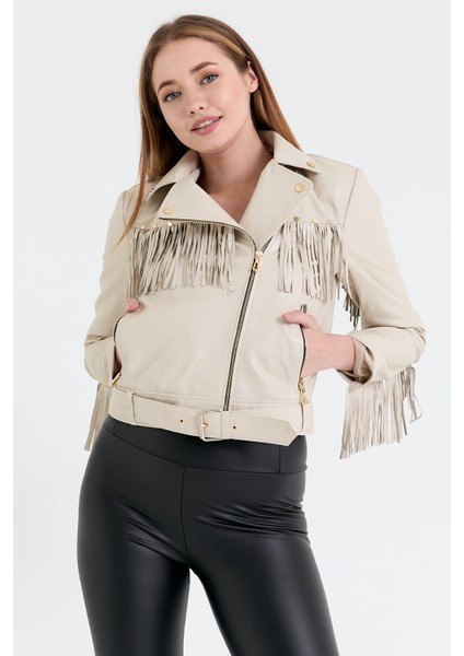 Püsküllü Kadın Deri Ceket fırsatları