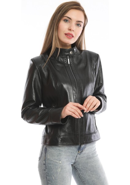 Klasik Kadın Deri Ceket modelleri