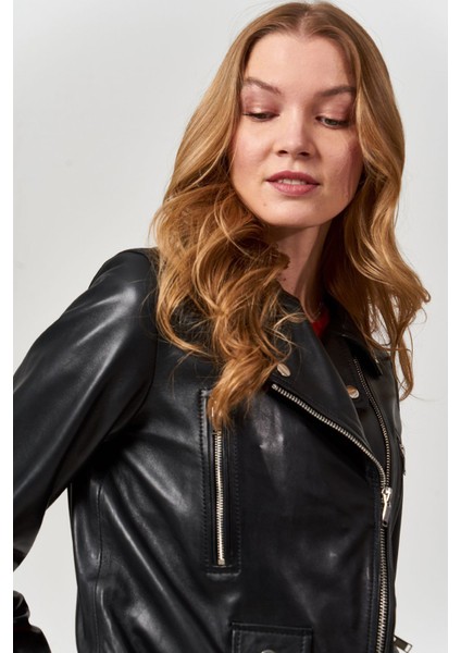 Klasik Biker Kadın Deri Ceket fiyatları