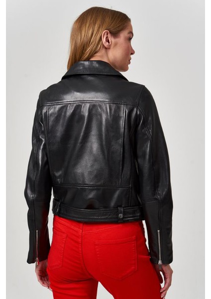 Klasik Biker Kadın Deri Ceket fırsatları
