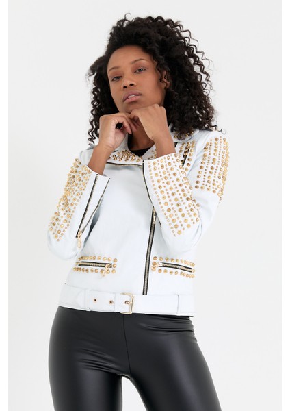 Trok Detaylı Kadın Deri Ceket fırsatları