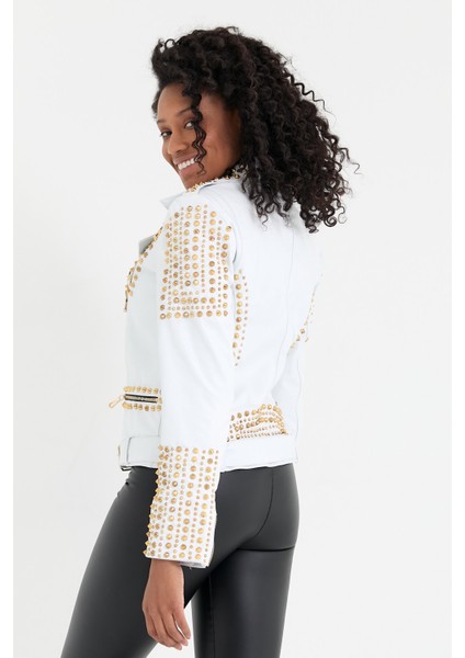 Trok Detaylı Kadın Deri Ceket indirimleri