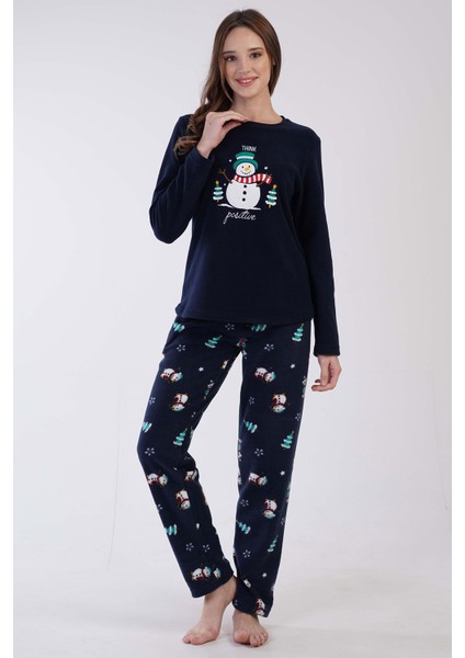Kadın Polar Uzun Kol Pijama Takım