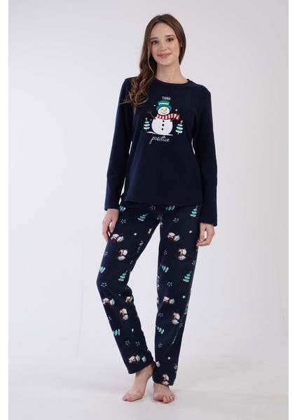 Kadın Polar Uzun Kol Pijama Takım