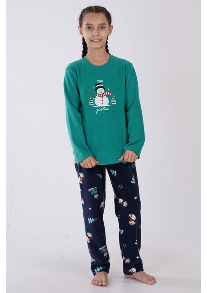 Kız Çocuk Polar Uzun Kol Pijama Takım