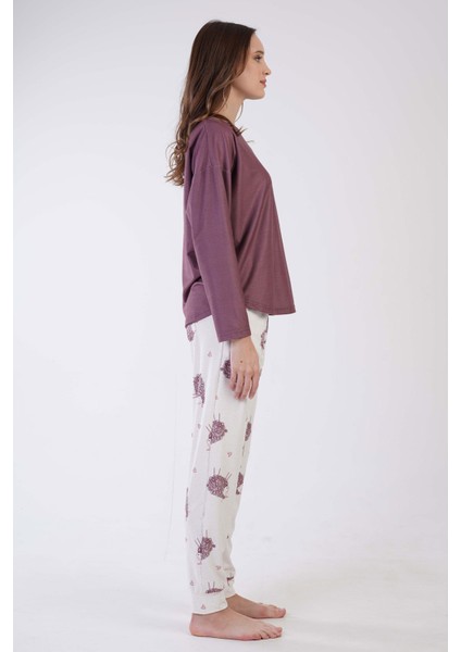 Kadın Mıcrowelsoft Marla Düşük Omuzlu Uzun Kol Pijama Takım modelleri