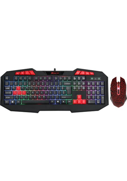 Oyunlar Için Tasarlanmış Renkli LED Rgb Aydınlatmalı Profesyonel Gaming Mouse ve Klavye Oyuncu Seti