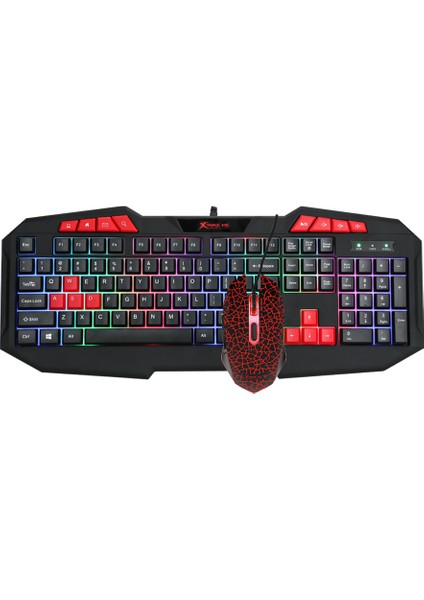 Oyunlar Için Tasarlanmış Renkli LED Rgb Aydınlatmalı Profesyonel Gaming Mouse ve Klavye Oyuncu Seti