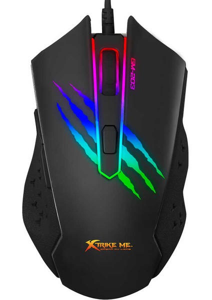 Oyunlarda Üstün Kontrol Için Rgb LED Işıklı ve Hafif ve Kompakt 6 Tuşlu 3600 Dpı Oyuncu Gaming Mouse