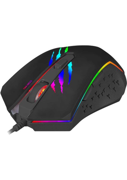 Oyunlarda Üstün Kontrol Için Rgb LED Işıklı ve Hafif ve Kompakt 6 Tuşlu 3600 Dpı Oyuncu Gaming Mouse