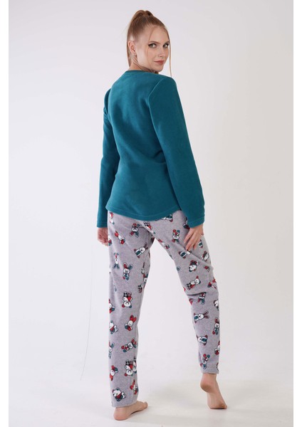 Kadın Polar Uzun Kol Pijama Takım