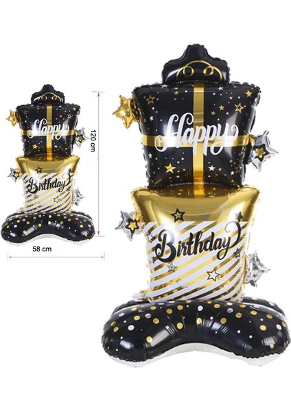 Yılbaşı Hediye Kutusu Happy New Year Folyo Balon 120X58 cm 1 Adet