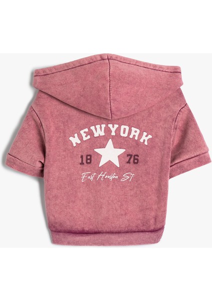 Köpek Sweatshirtü Kapüşonlu Fermuarlı Soluk Efektli Kumaş fiyatları