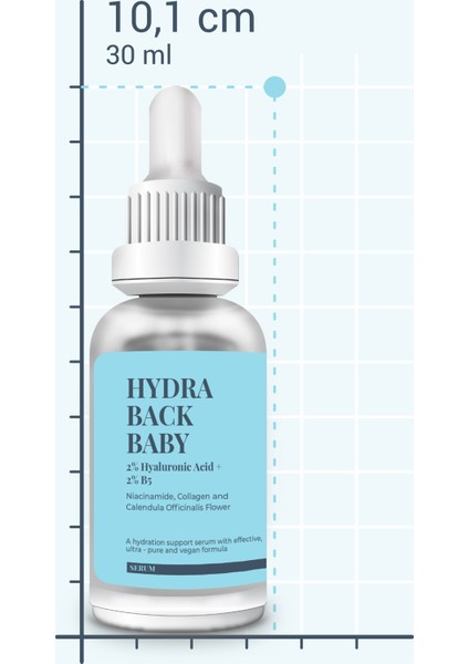 S'he Vec HYDRA BACK BABY - Hyaluronik Asit Yoğun Nemlendirici ve Dolgunlaştırıcı Cilt Serumu 30ml