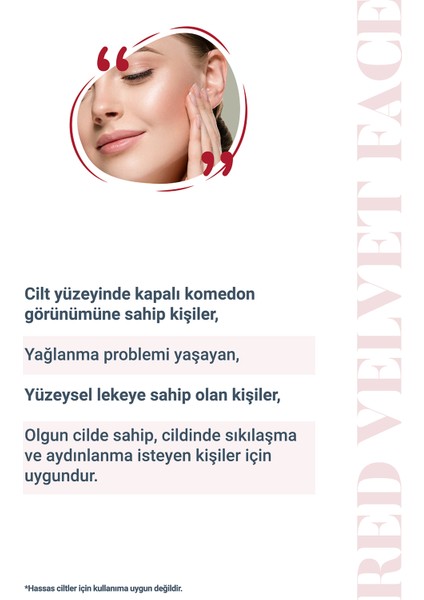 S'he Vec RED VELVET FACE - AHA %30 & BHA %2 Cilt Tonu Eşitleyici Arındırıcı Kırmızı Peeling Serum 30ml