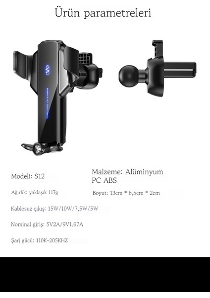 Araç Telefonu Tutucusu Kablosuz Şarj (Yurt Dışından) fırsatları