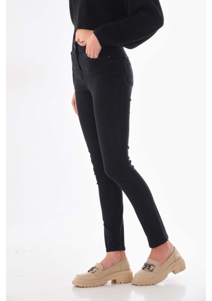 Siyah Normal Bel Skinny Jeans