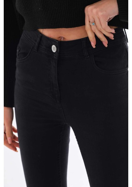 Siyah Normal Bel Skinny Jeans