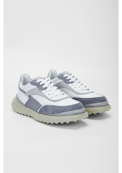 Erkek Beyaz/gri Deri Sneakers & Spor Ayakkabı 698 1060-4 Erk Ayk SK23/24 fiyatları