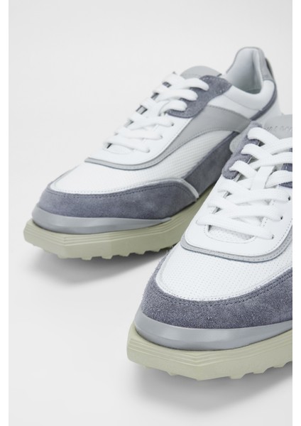 Erkek Beyaz/gri Deri Sneakers & Spor Ayakkabı 698 1060-4 Erk Ayk SK23/24 modelleri