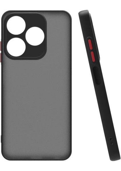 Tecno Spark 10C Kılıf Mat Parmak Izi Yapmaz Kamera Korumalı Renkli Tuşlu Sert Silikon Kapak (Hux)
