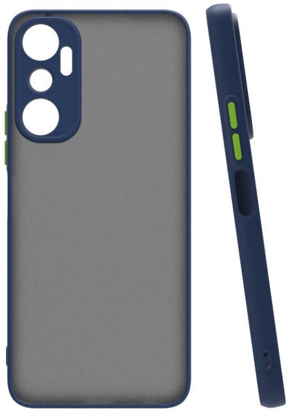 Infinix Hot 20 Kılıf Mat Parmak Izi Yapmaz Kamera Korumalı Renkli Tuşlu Sert Silikon Kapak (Hux)