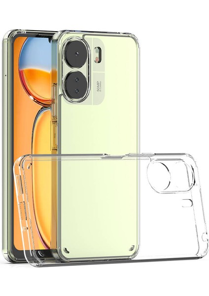 Xiaomi Redmi 13C Kılıf Kamera Çıkıntılı Şeffaf Darbe Emici Sert Silikon Kapak (Coss)