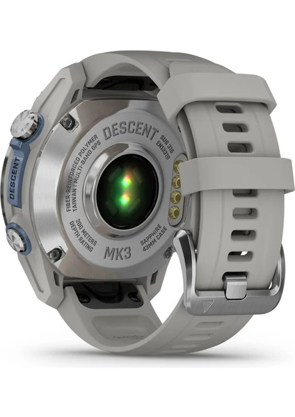 Descent Mk3 43 mm Paslanmaz Çelik Fog Gri Silikon Bantlı Akıllı Saat indirimleri