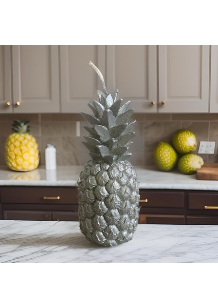 Mum Ananas Büyük Boy Uzunluk 20CM*10CM Ebat Dekor Doğal Mum