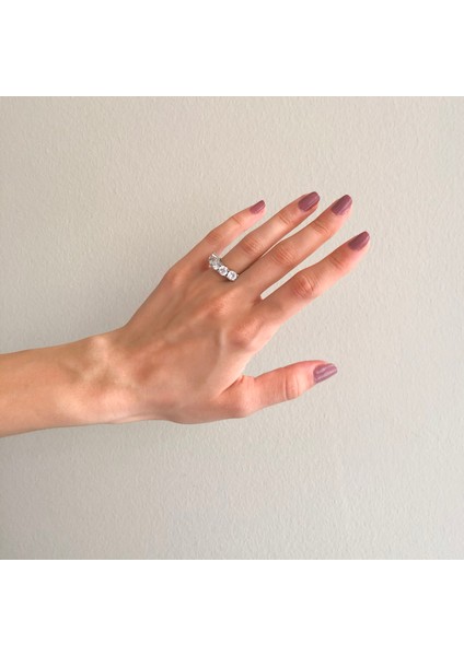 925 Ayar Gümüş Zirkon 5 Taş Kadın Yüzük GKY-113 fiyatları