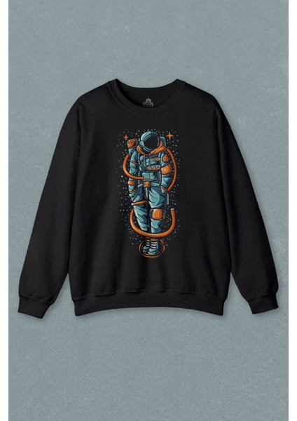 Uzayda Elleri Cebinde Astronot Cosmos Space Nasa Baskılı Sweatshirt