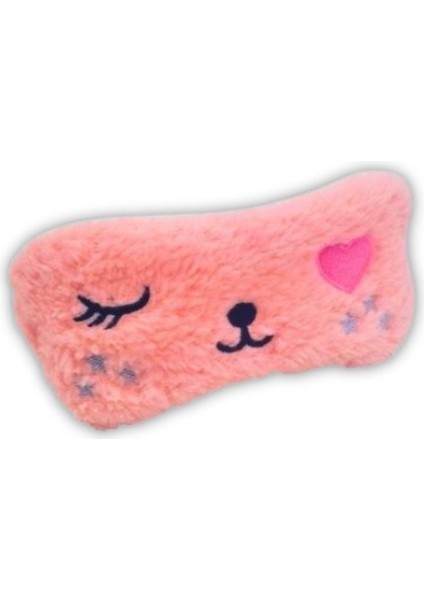Bebek Uyku Maskesi Pembe Yıldızlı Kedi