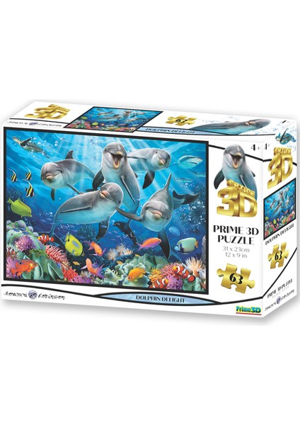 - Sevimli Yunuslar 63 Parça Puzzle 10529