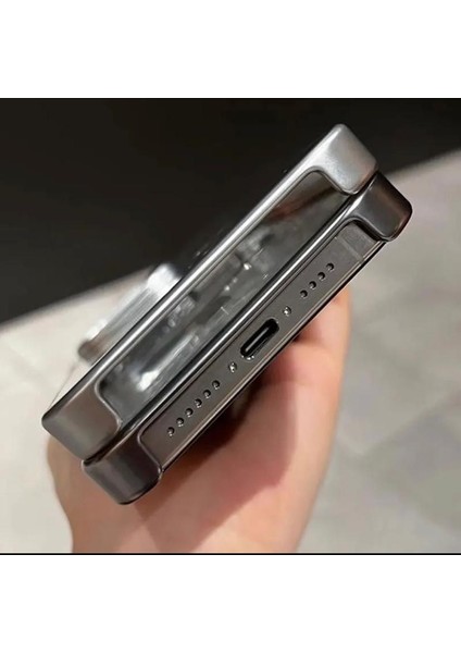 iPhone 15 Pro Uyumlu Kılıf Temassız Şarj Destekli Renkli Titanium Tam Kalıp Koruyucu Kapak Pixel Magsafe