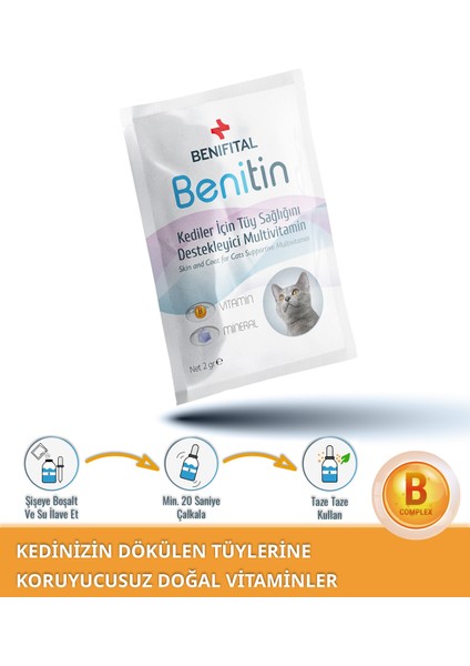 Kedi Deri Ve Tüy Sağlığı Seti Tüy Dökümü Önleyici Benitin + Fish Oil (Biotin ve Omega 3-6)