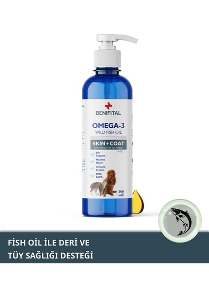 Kedi Deri Ve Tüy Sağlığı Seti Tüy Dökümü Önleyici Benitin + Fish Oil (Biotin ve Omega 3-6)