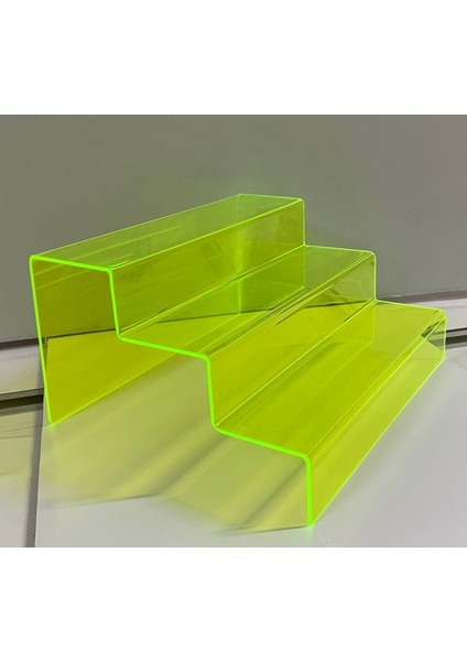Özel Tasarım 3 Katlı Merdiven Stand (30CM Neon Yeşil)