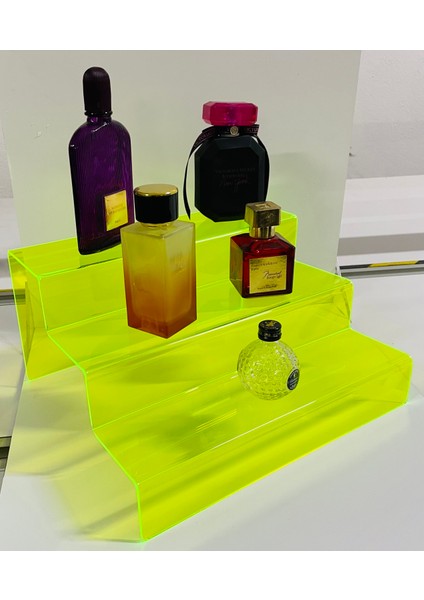 Özel Tasarım 3 Katlı Merdiven Stand (30CM Neon Yeşil) fırsatları