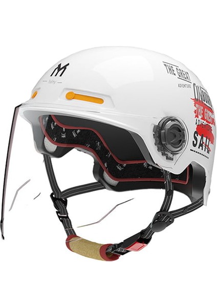 Retro Harley Yarım Kask 3c Hafif Motosiklet Kaskı (Yurt Dışından)