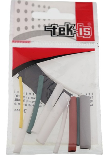 Isı ile Daralan Makaron Karışık Renkli 4 cm 12 Adet