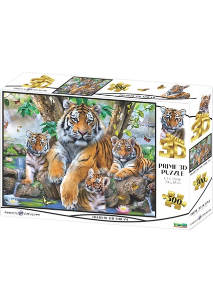 Prime 3D - Kaplanlar 500 Parça Yetişkin Puzzle 10457