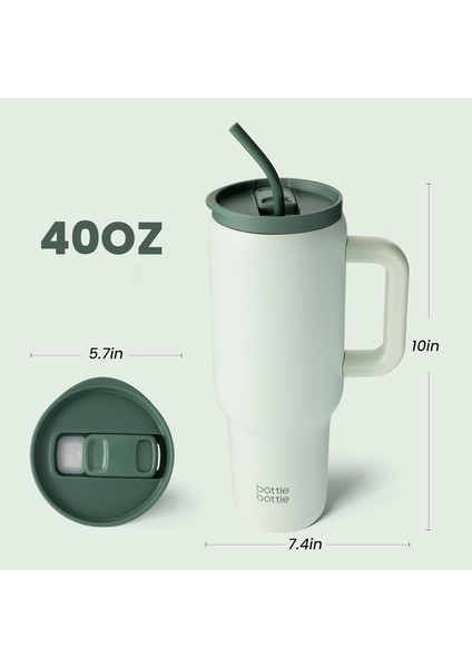 40 Oz Tumbler, Saplı ve Pipetli, Paslanmaz Çelik Vakumlu Seyahat Kupa (Yurt Dışından) fırsatları