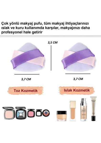2 Adet Çift Kurdele Pamuk Yıkanabilir Kadife Puf Sünger