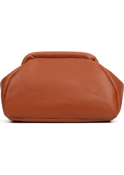 Kadın Trend Camel Deri Clutch Portföy Çanta