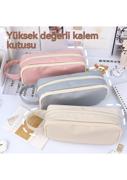 Süt Tuzu Çift Katmanlı Şeffaf Kalem Çantası Ins Japon Büyük Kapasiteli Ortaokul Öğrencileri Yüksek Değerli Depolama Kalem Kırtasiye Kutusu (Yurt Dışından) indirimleri