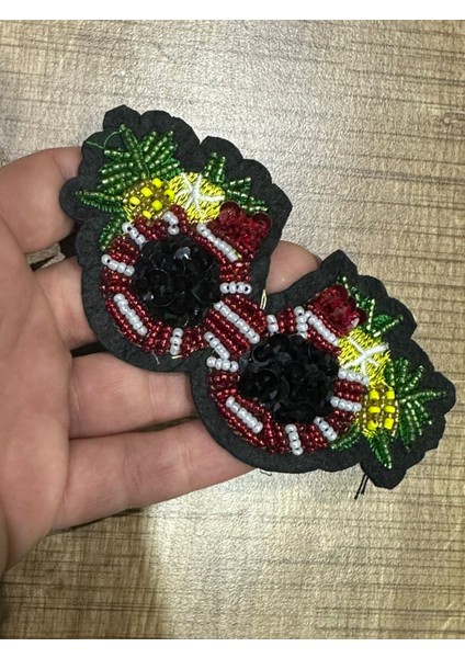 11X6 cm Nakış Taş ve Boncuk Işleme Gözlük Arma Yama Dikiş Aplike