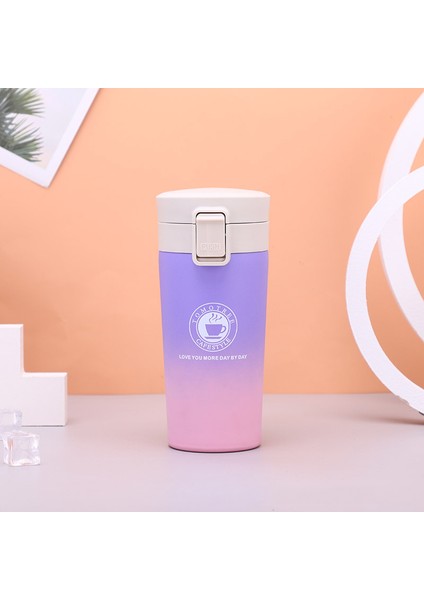 Sıçrama Kapak Paslanmaz Çelik Kahve Fincanı Çift Katmanlı Büyük Kapasiteli Araba Kupa Tatil Hediyesi, 380 ml (Yurt Dışından)